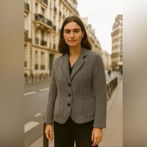 J Crew Herringbone Tweed Wool Blazer M